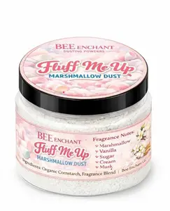 Bee Enchant’s Fluff Me Up Marshmallow Body Dusting Perfume Powder- Scented - Finely Milled powder Talc-Free Fragrance Vanilla Daily- Natural Shower Powder