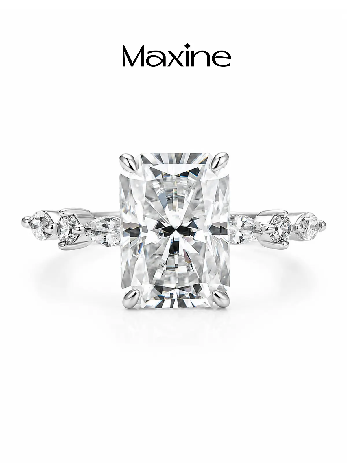 Maxine 3.5ct Radiant Cut Engagement Ring,Available in Lab-Created Moissanite,2026 Bride Wedding Affordable Luxury,Elegant Fashion Jewelry,Tarnish-resistant Gold Plated,Travel-friendly Ring