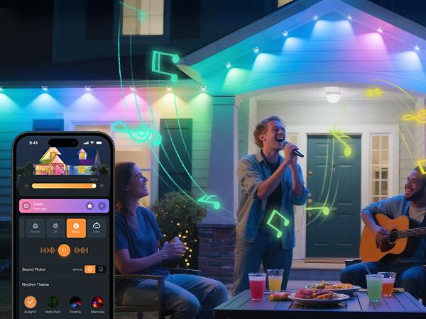 Linkind Permanent Outdoor Lights HP2,100ft Smart AI RGBTW Christmas Lights, 85 Scenes Modes for Daily Holiday Christmas Decorations,IP67 Waterproof, Compatible with Alexa,Google Assistant