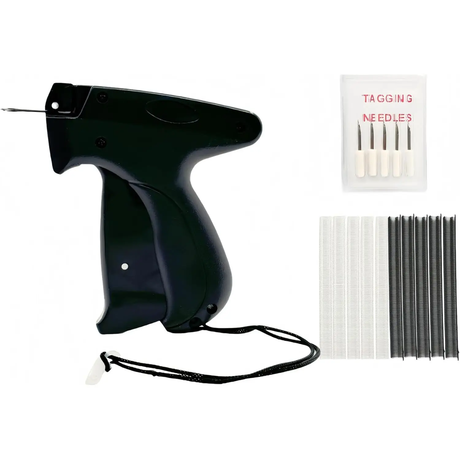 Handheld Sewing Gun Set, Quick Clothing Fastener, Label Gun, Includes 6 Needles, 1000  Black Clips, 1000 White Clips, Sewing Kit