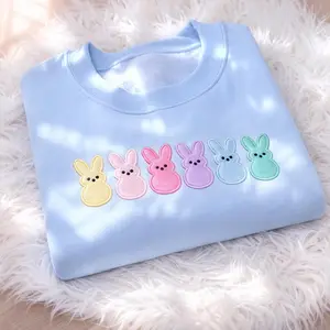 Women's Embroidered "Peep My" T-Shirt, Easter Bunny Peeps Hoodie, Egg Hunt Pullover Tops