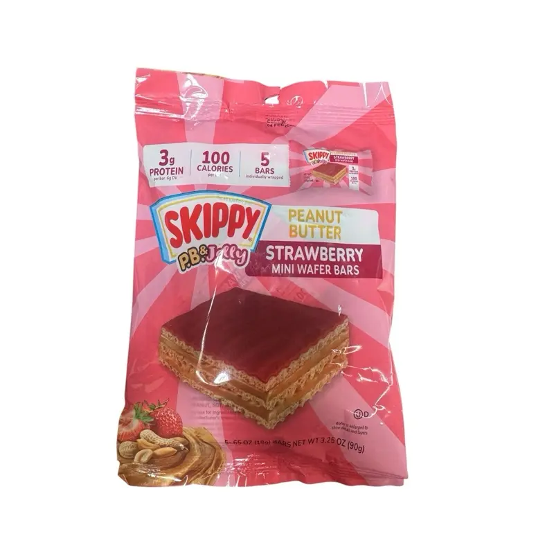 Skippy Peanut Butter and Strawberry Jelly Mini Wafer Bars Snack - 1 Bag, Office Snacks, Cupboard Staple, Contains Peanuts, Suitable for All Ages, Grab-And-Go Snack Bars