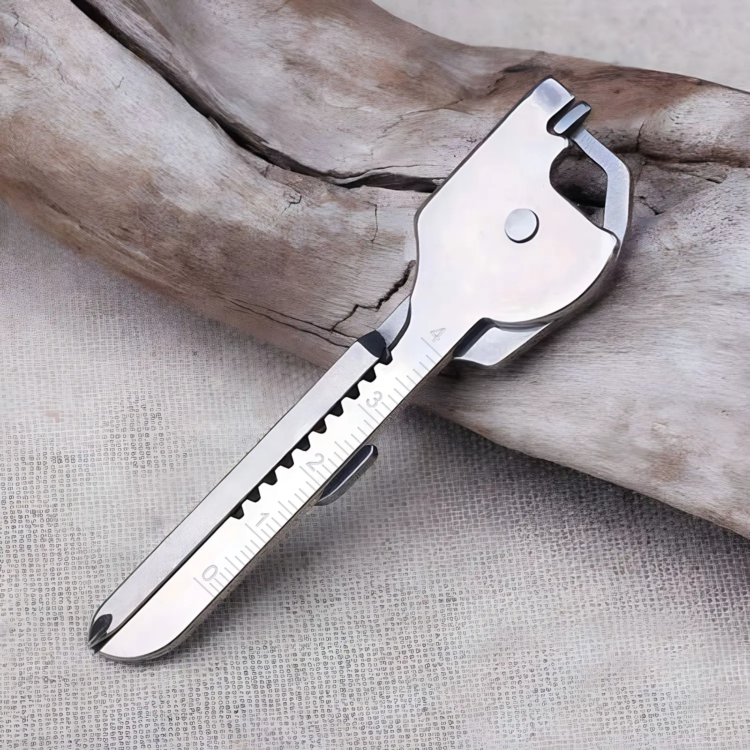 Portable 6-in-1 Keychain Multitool, EDC Pocket Knife Keychain Pendant with Bottle Opener, Screwdriver and Package Opener for Daily Use