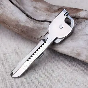Portable 6-in-1 Keychain Multitool, EDC Pocket Knife Keychain Pendant with Bottle Opener, Screwdriver and Package Opener for Daily Use