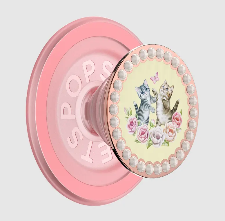 PopSockets Kitty Cameo MagSafe PopGrip - Kitty Theme Phone Stand, MagSafe Compatible Grip Phone Holders & Mounts, Stick-On Mobile Electronics Accessory