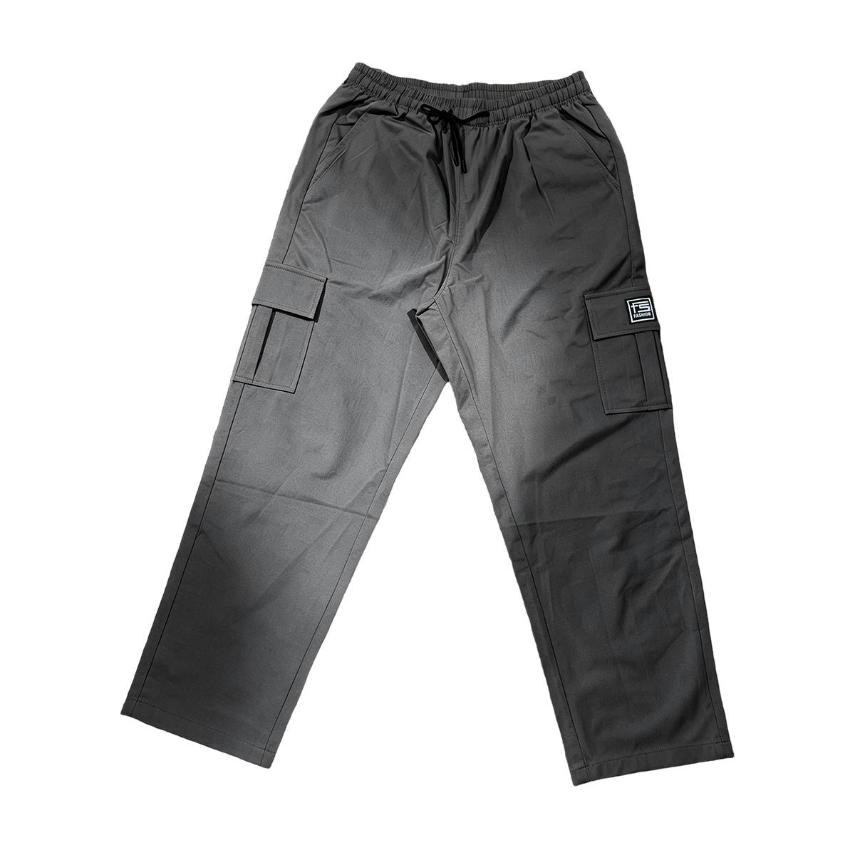 TOOTD Premium Menswear Clothing - Men's Loose-Fit Polyester Cargo Pants, Ankle Length, Workwear, Minimalist Design, Comfortable Easy-Care, Slight Stretch, Stylish Plain Label Casual Trousers