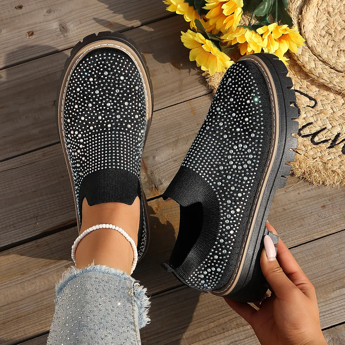 [Clearance Sale] Women's Platform Loafer Footwear - Non-Slip, Comfortable, Breathable Slip-On Casual Shoes with Thick Sole Support for All-Day Wear, All-Season Fashion Flats
