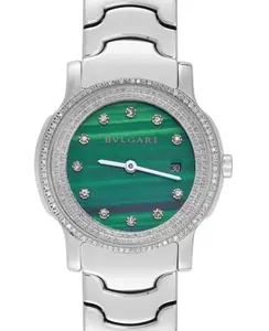 Bulgari Solo Tempo 35mm Stainless Steel - Custom Green Dial & Diamond Bezel WHT031329