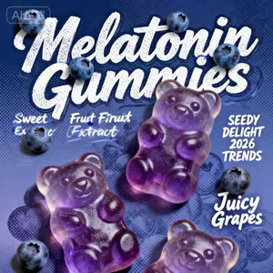 Transparent Purple Bear Gummies, Natural & Healthy Soft Candies, Vitamin B6, Grape Flavor Gummies