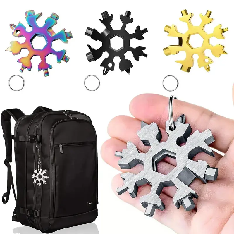 Viral 18-in-1 Snowflake Multi-tool  Stainless Steel Portable Wrench | All-in-One Screwdriver & Bottle Opener | Must-Have Survival Gadget