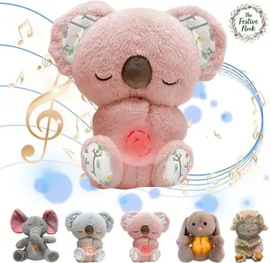 Soothing Breathing Koala Plush with Rhythmic Motion Music & Night Lights Anxiety & Sleep Relief
