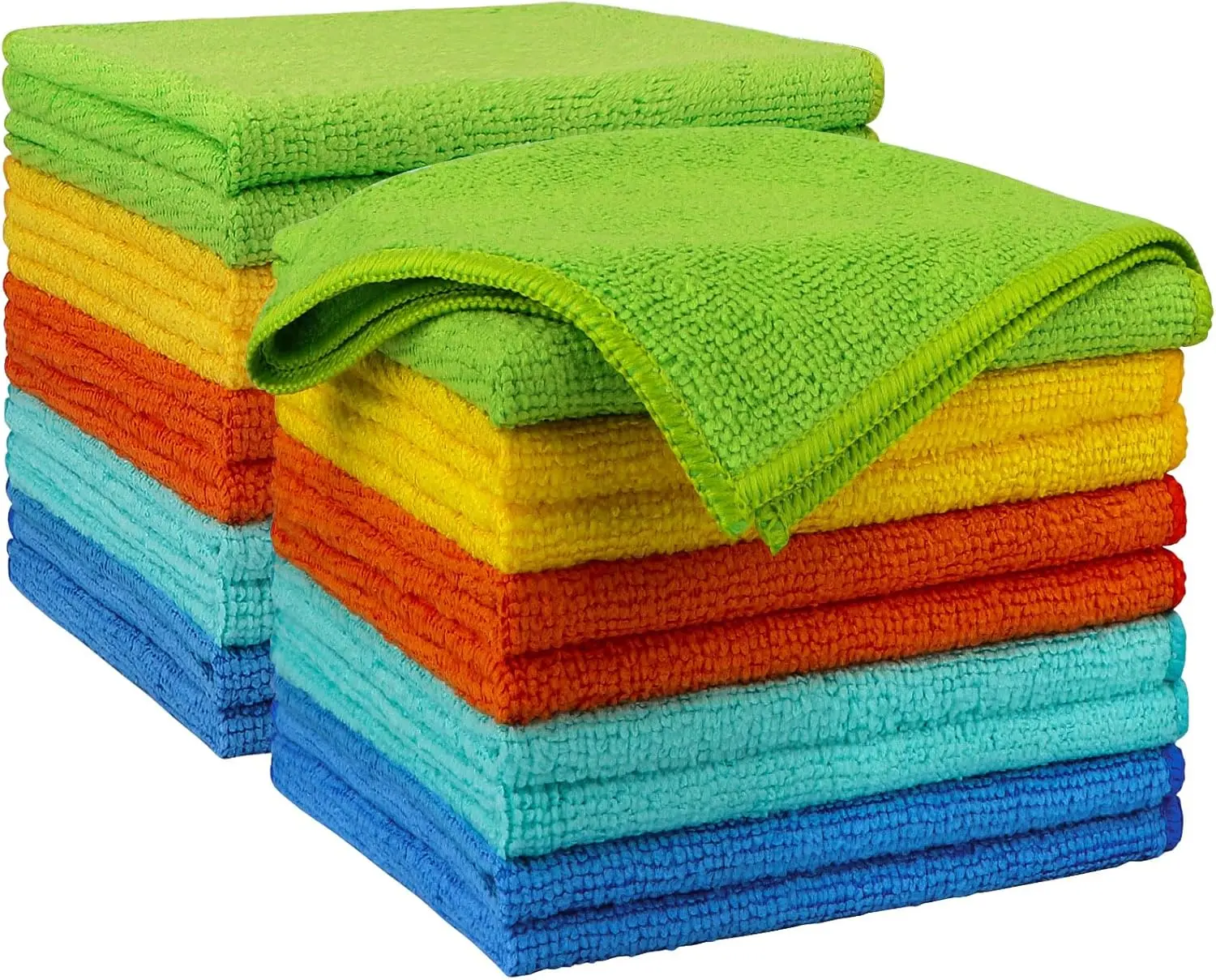 Microfiber Cleaning Cloth Rag, 50 Pack, 11.5in x 11.5in - Bulk Reusable Cloths for Home/Car Use, Machine Washable Multi-Purpose Home Care Supplies