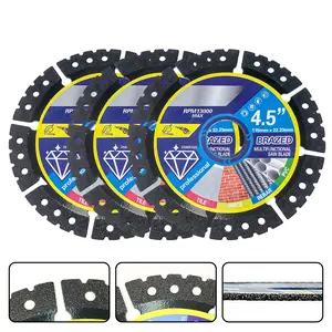 3PCS 4.5" Multi-Material Cutting Blades - Dry Cut Metal, Tile, Stone & Plastic - Angle Grinder Saw Blades for Cast Iron & Marble (115mm) Tool Accessories