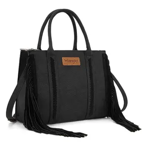 Wrangler Fringe Tote Bag for Women Western Style Top Handle Shoulder Handbag