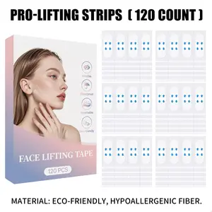 120 Pcs Invisible Face Lifting Tape  Instant V-Line Stickers for Jawline & Double Chin, Waterproof Breathable Facelift Patches with Easy Cleansing Design, Ultra-Thin Matte Skin Friendly Mask