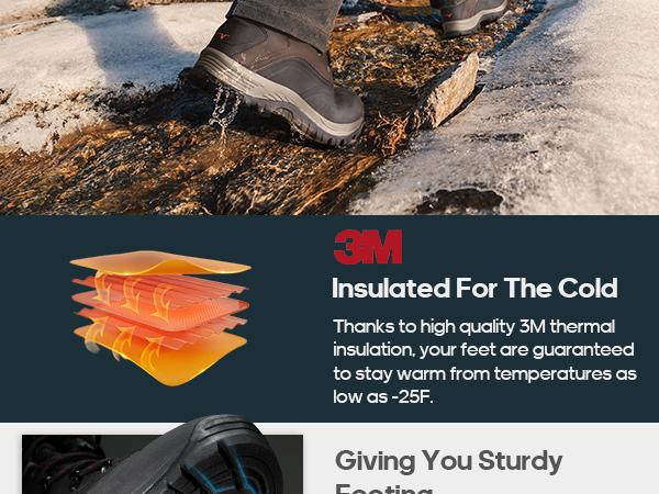 Men's Waterproof Snow Boots with 3M Thinsulate - Warm, Durable, and Built for Extreme Winter Shoes