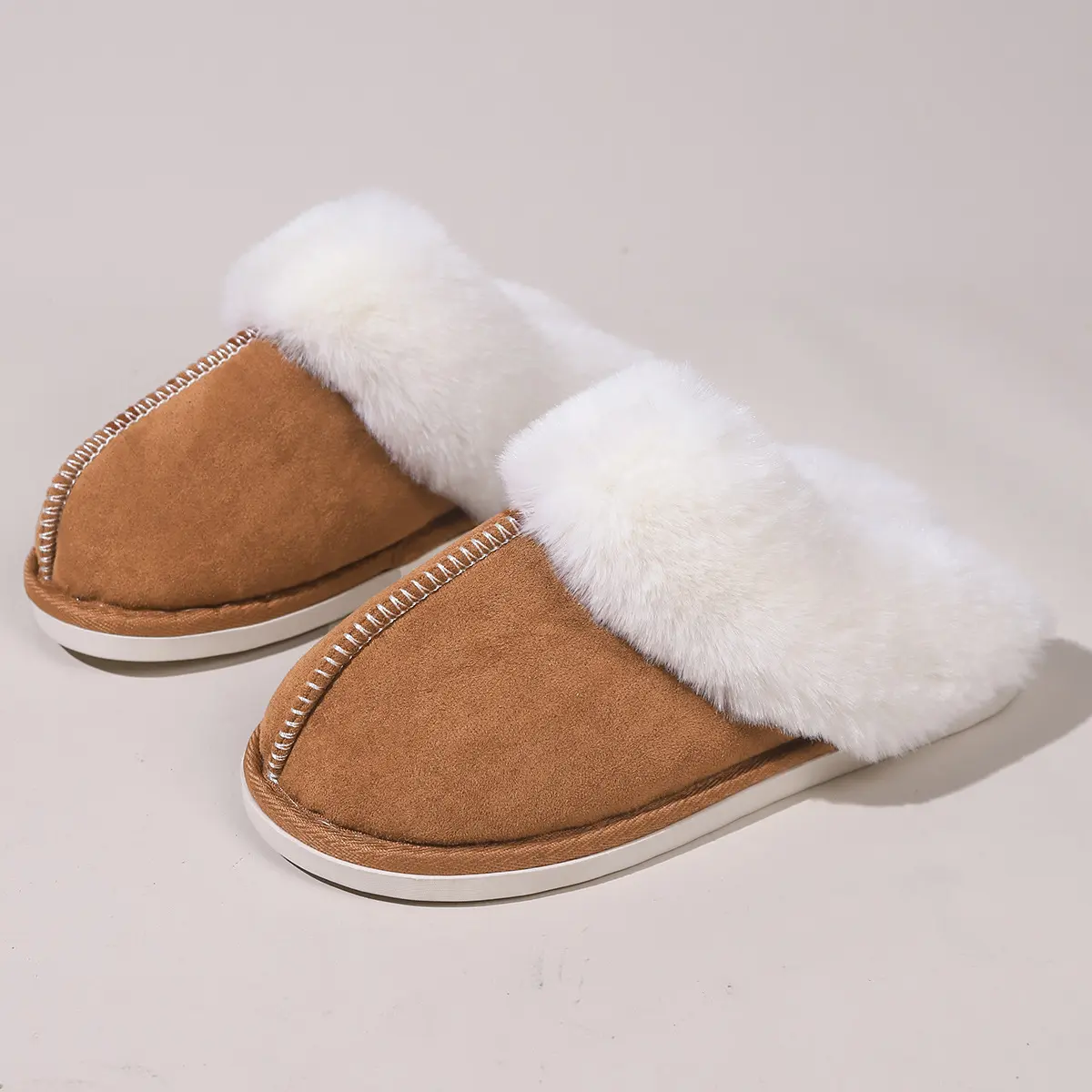 Women's Plush Fleece-Lined Moccasins, Casual Slip On Slippers with Non-Slip Sole for Indoor Outdoor Use, Footwear, Soft, Slide, Tpr Sole, Home & Out, Casual Wear, Indoors