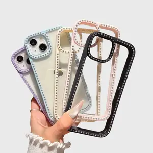 Full Coverage Camera Protection Stylish Protective Cover Double Sided Rhinestone Case for iPhone 17 16 15 14 13 12 11 Pro Max Air Plus Slim Shockproof Anti Scratch Anti Fingerprint Lightweight Durable