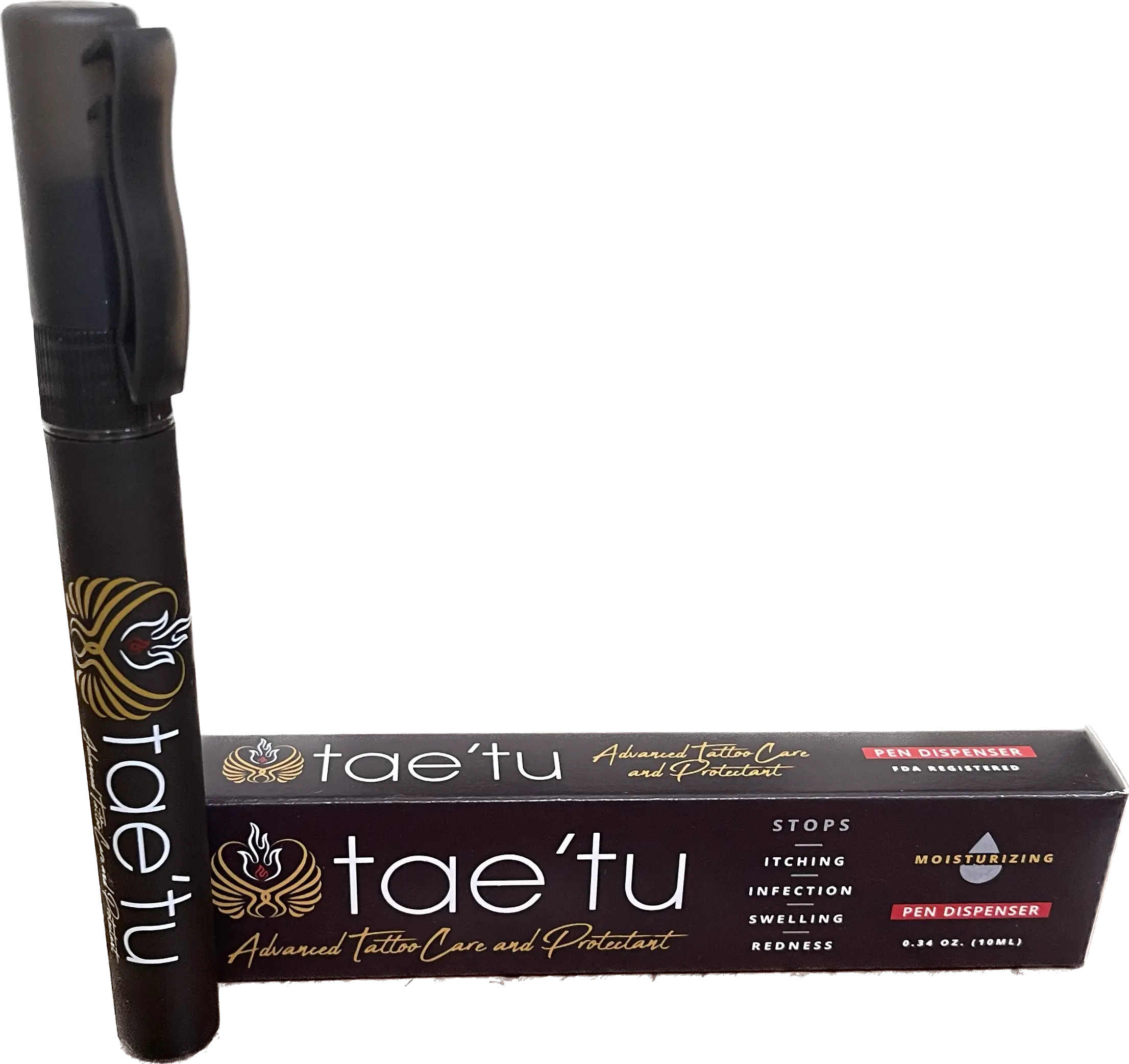 Tae'tu Advanced Foaming Aftercare Spray for Tattoos & Piercings - Water-Based for Healing, Unscented & Hypoallergenic, 50g Travel Pen, 1 Pack, Distilled Water