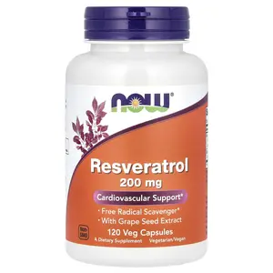 NOW Foods Resveratrol, 200 mg, 120 Veg Capsules