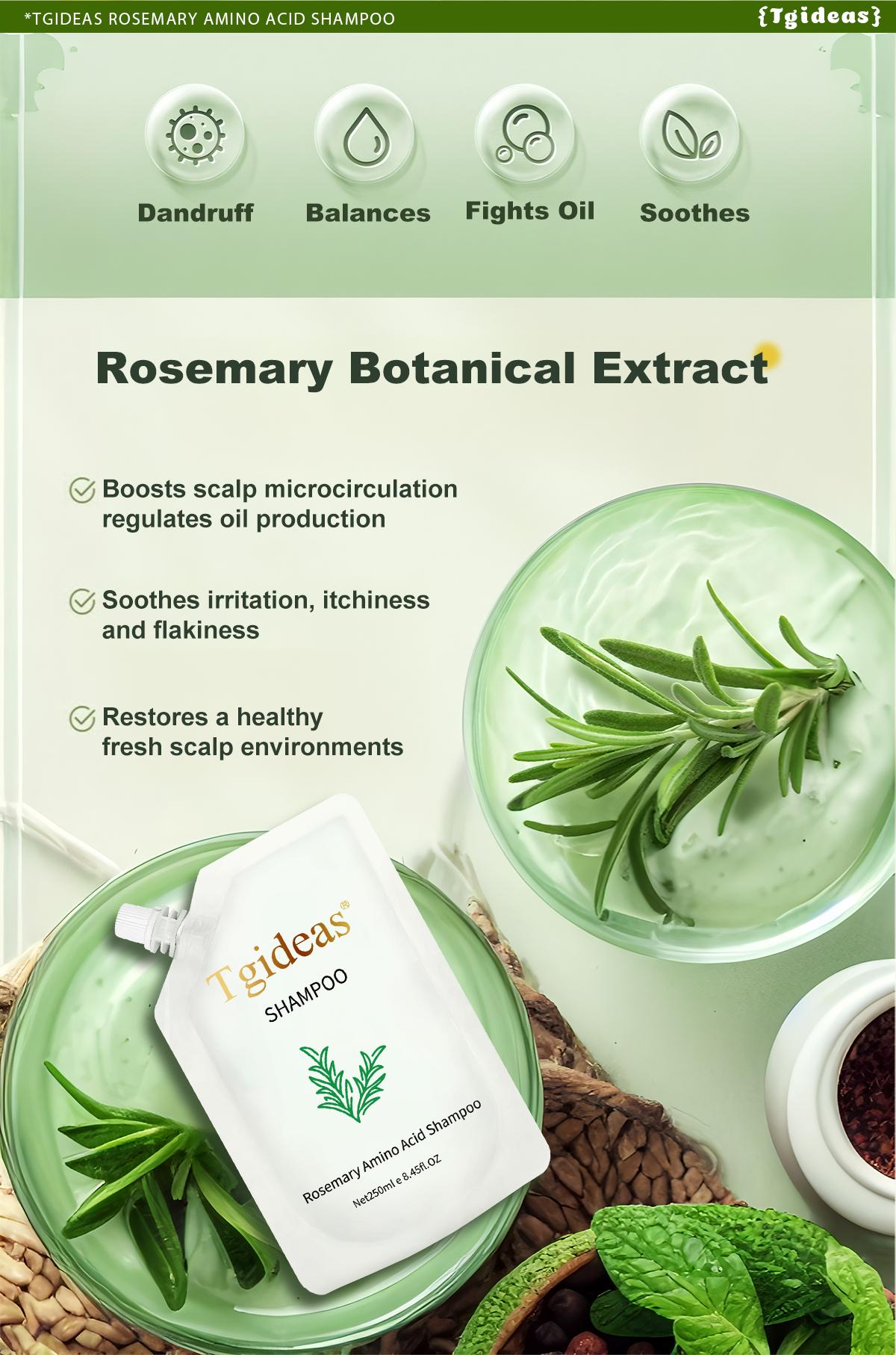 Buy 1 Get 1 Free (Same Model) Tgideas Anti-Hair Fall Hair Loss Treatment Shampoo Oil Control Anti Dandruff Haircare Rosemary Zinc PCA Help Hair Growth Amino Acid Hydrolyzed Protein Repair Reduce Hair Loss Scalp Cleanser Conditioner 250ML Gentle Smoother