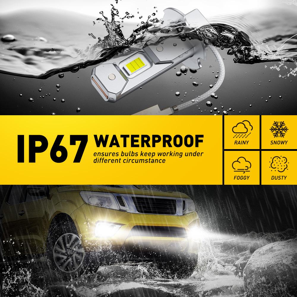 AUXITO H3 LED Fog Light Bulb Conversion Kit Super Bright White DRL Lamp 6500K AUXITO H3 LED Fog Light Bulb Conversion Kit Super Bright White DRL Lamp 6500K