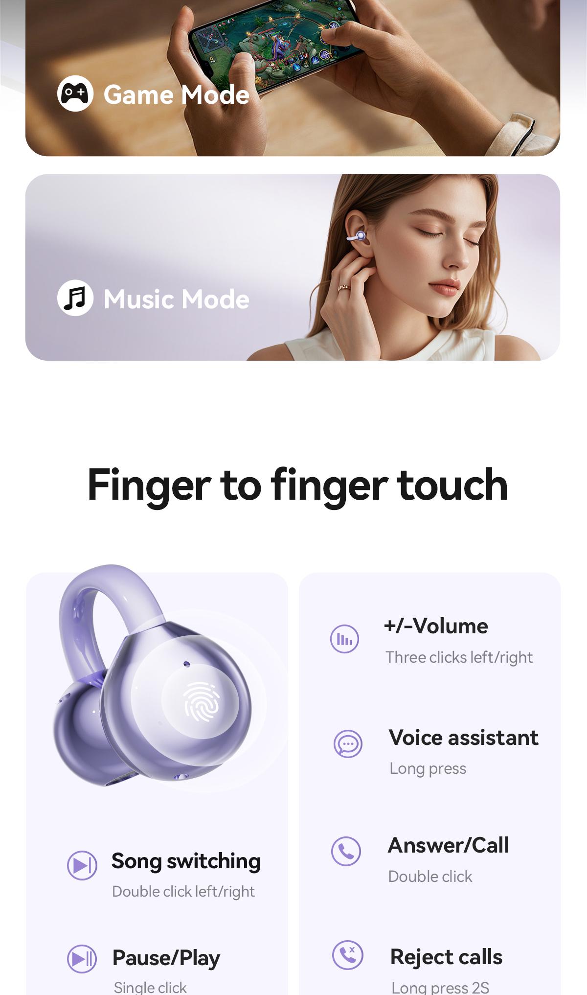 CHENRUIDA GL8 Clip On Wireless Headphones with 2025 Bluetooth 6.0 for Faster Stable Connection Low Power Use DT6.0 Pulse Directional Tech 360° ACS Panoramic Sound IPX7 Waterproof Audio Earbuds for Music&Calls Comfortable for Sports New Ear Accessories TWS