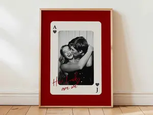 Custom Playing Card, How Lucky are We Print, Personalized Prints for him, Anniversary Gift for Boyfriend Unframed [Note: Please attach photos after placing your order successfully]