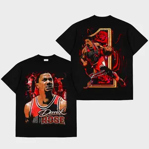 Derrick Rose Premium Cotton T-shirt V1, D-Rose Fans T-shirt, Bulls Nation Fans Club T-Shirt, Basketball Graphic T-Shirt, Basketball Lover Gift, Basketball Game Day Outfit.