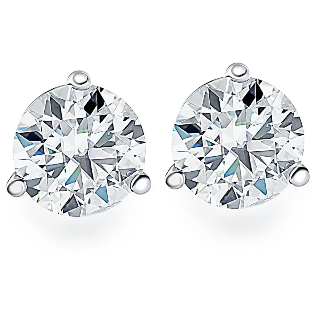 .25Ct Round Brilliant Cut Natural Diamond Stud Earrings in 14K Gold Martini Setting