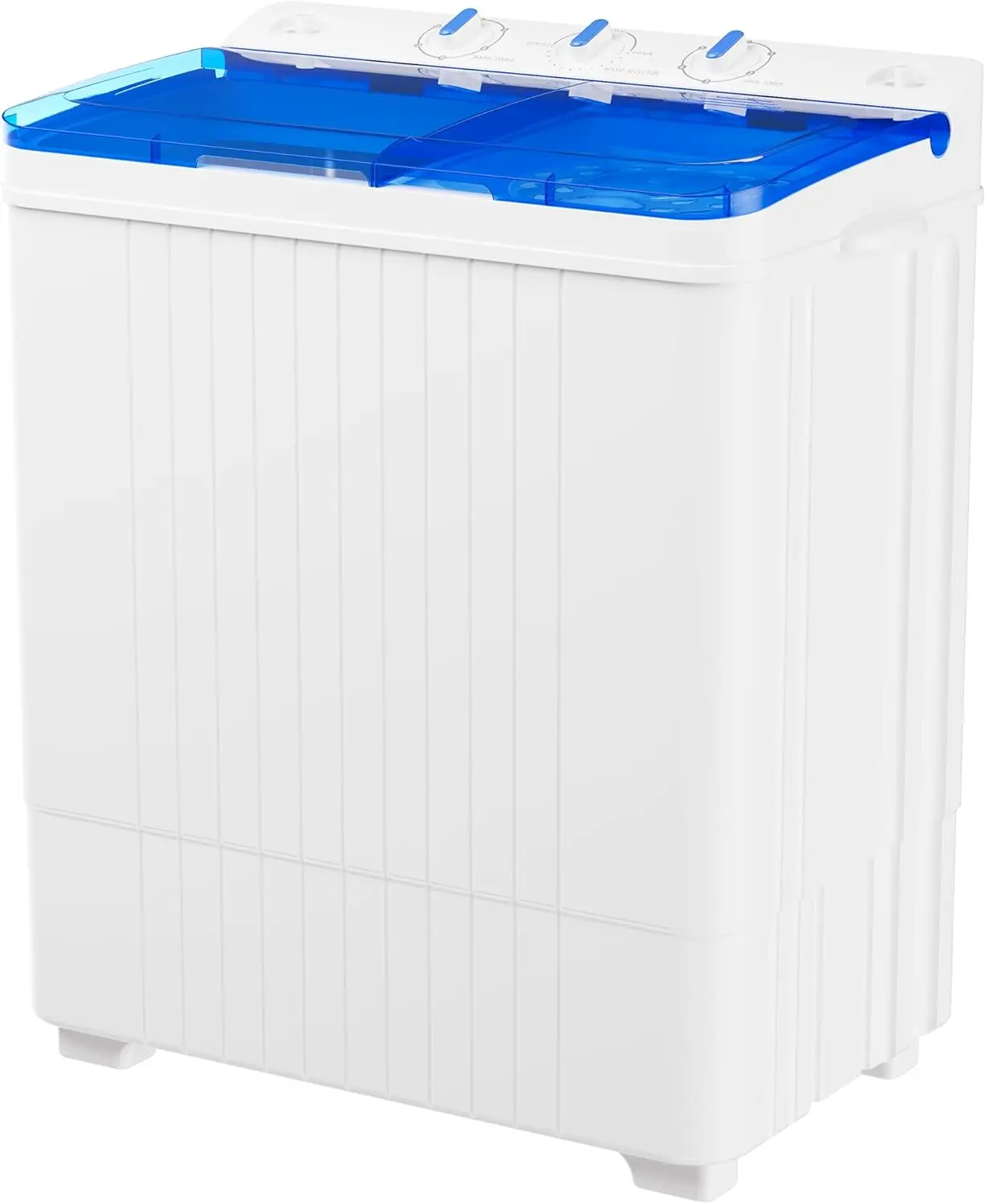 INTERGREAT Portable Washing Machine, 28lbs Twin Tub Washer Compact Laundry Machine with Timer Knobs, Semi-automatic 18lbs Washer 10lbs Spinner Combo for Dorms, Apartments, Blue#Summervibes