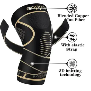 ARITAUM Copper Knee Braces with Strap for Knee Pain Women and Men(1 pair), Knee Compression Sleeve for Arthritis, ACL, Meniscus Tear, Joint Pain Relief, Knee Support for Working, Running, Weightlifting