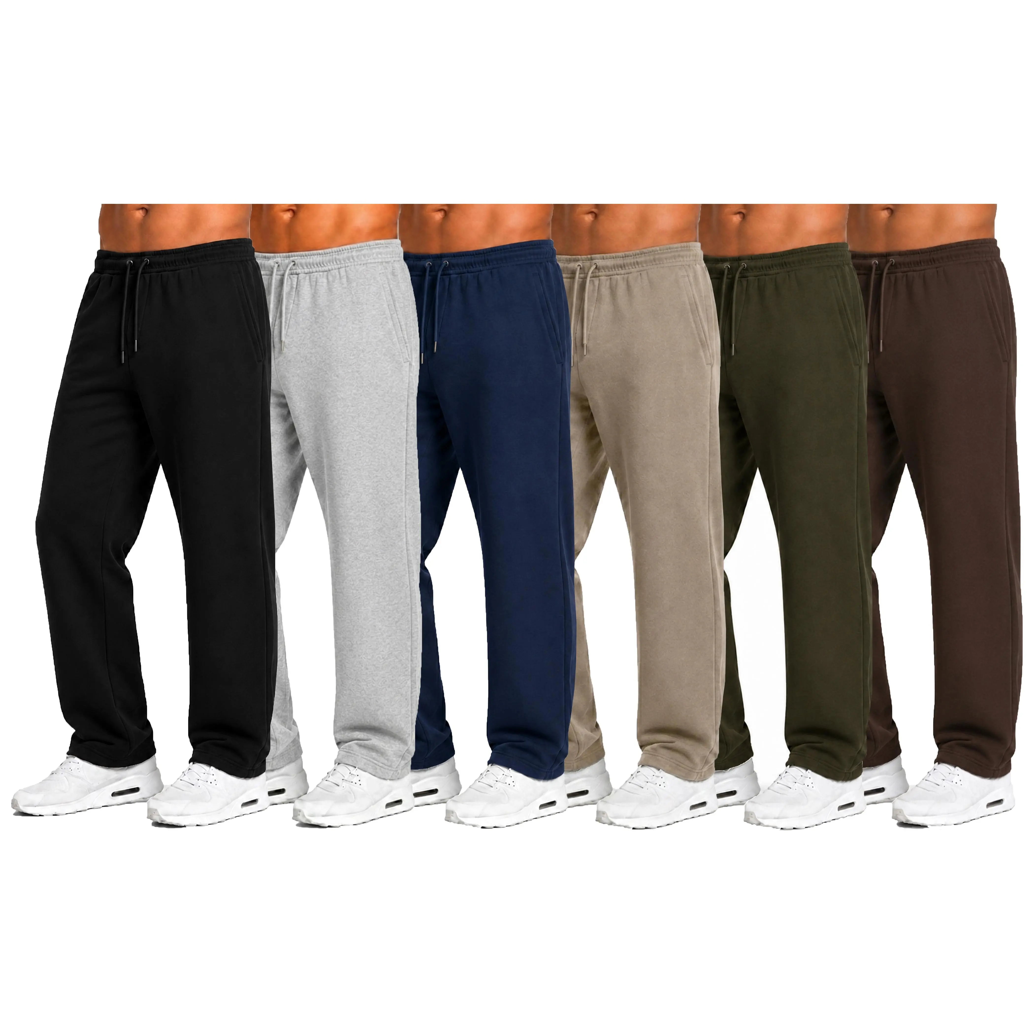 3 Pack Mens Tech Fleece Performance Sweatpants with Open Bottom (Sizes S-3XL)