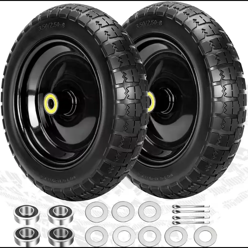 【Sumnew】13-inch Airless Tire Replacement, Suitable for GOR Garden Cart Tires, 4.00-6 Solid Tires with 3/4-inch Bearings, 5/8 Bearings, Garden Carts, Multi- Carts, Heavy-duty, Smooth Rolling, -lasting, Multi- Cart Tires