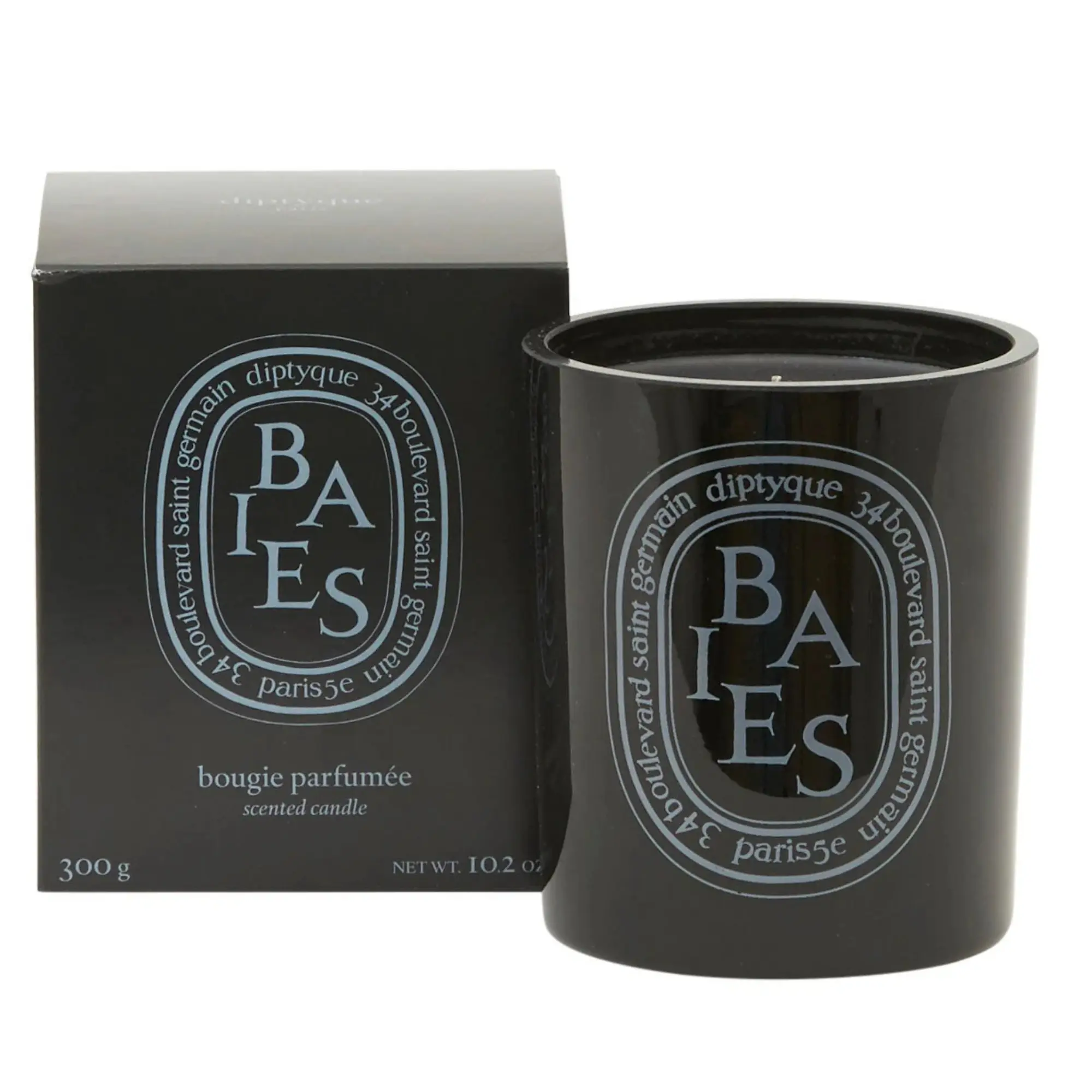 [Pack 2] Diptyque Black Baies Floral Scented Candle 10.2oz Luxury Black Glass, Elegant Flower Aroma, 75 Hour Burn, Perfect for Home Decoration
