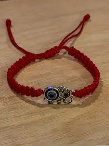 Adjustable elephant evil eye protection handmade bracelet