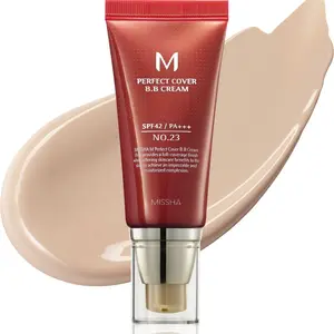 MISSHA M Perfect Cover BB Cream No.23 Natural Beige -Light/Medium with Cool/Neutral Undertone SPF 42 PA +++ 1.69 Fl Oz - Tinted Moisturizer for face with SPF
