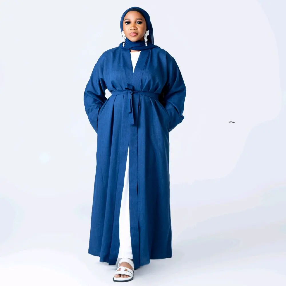 Lina linen Abaya Set With Pockets