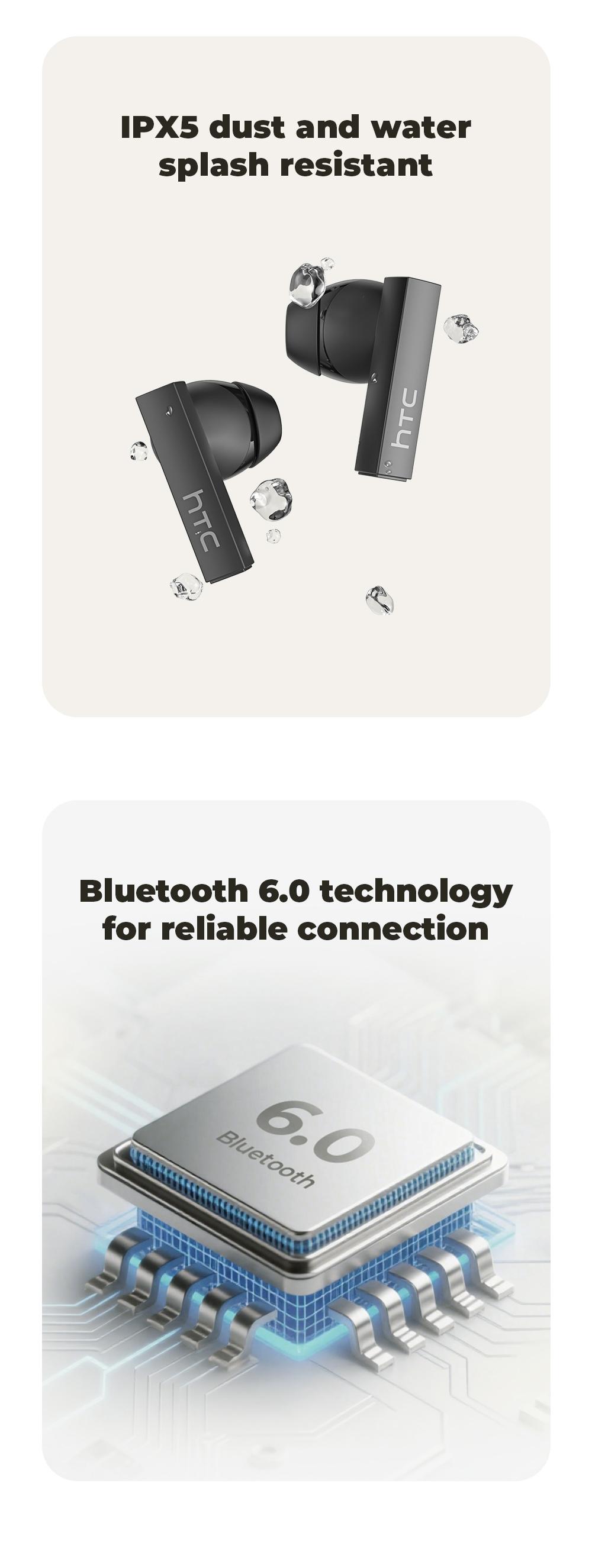 HTC NE40 Translation Bluetooth 6.0 Earphones LED Display High Fidelity Waterproof Wireless Earphones, Translation in 134 Languages With APP, TWS Touch Control Earbuds, Suitable for Office, Sports, Study and Audio Calls | Built-in Microphone | AI Earphones