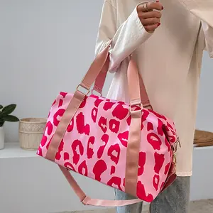 High-Quality Unisex Fashion Leopard Print Gym, Spacious Sports Tote With Adjustable Removable Strap, Perfect For Gym And Travel