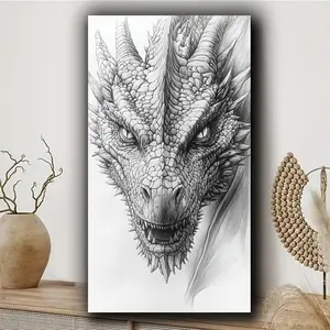 Large Size Black white dragon Diamond Art Kits For Adults,Diamond Painting Kits, Full Round Diamond Mosiac Kits For Adults, Diy Handicrafts, Art And Crafts For Home Decor, 16x32 Inch