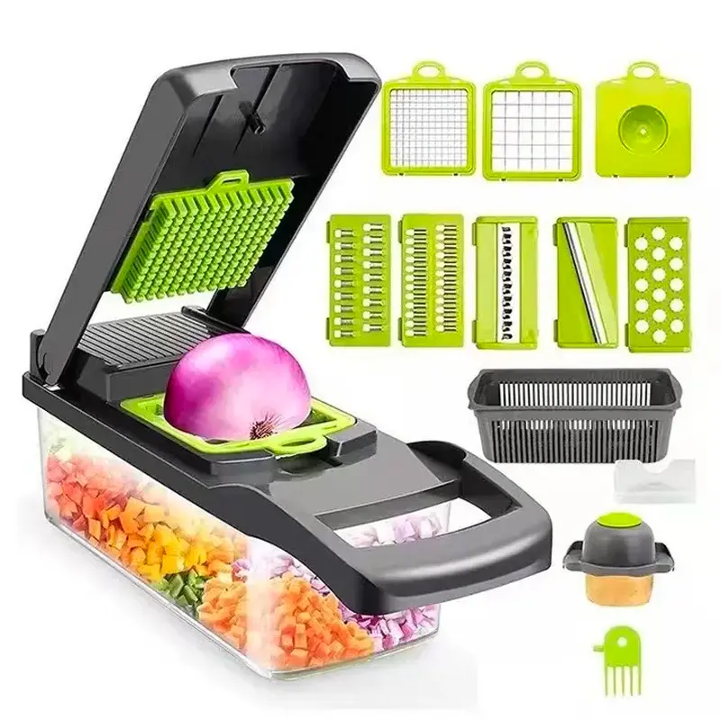 14 in 1 Multifunctional Vegetable Chopper, Garlic Chopper, Onion Potato Grater,Vegetable Cutting Machine,Kitchen Accessories Utensils