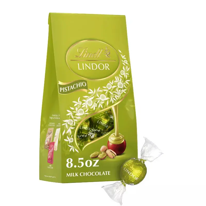 Lindt LINDOR Pistachio Milk Chocolate Candy Truffles Bag – 8.5oz
