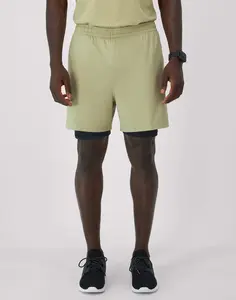 Hanes Moves Men's 2-in-1 Gym Shorts 5" Inseam Underwear Comfortable Fit Soft Stretch Fabric Breathable Sp149