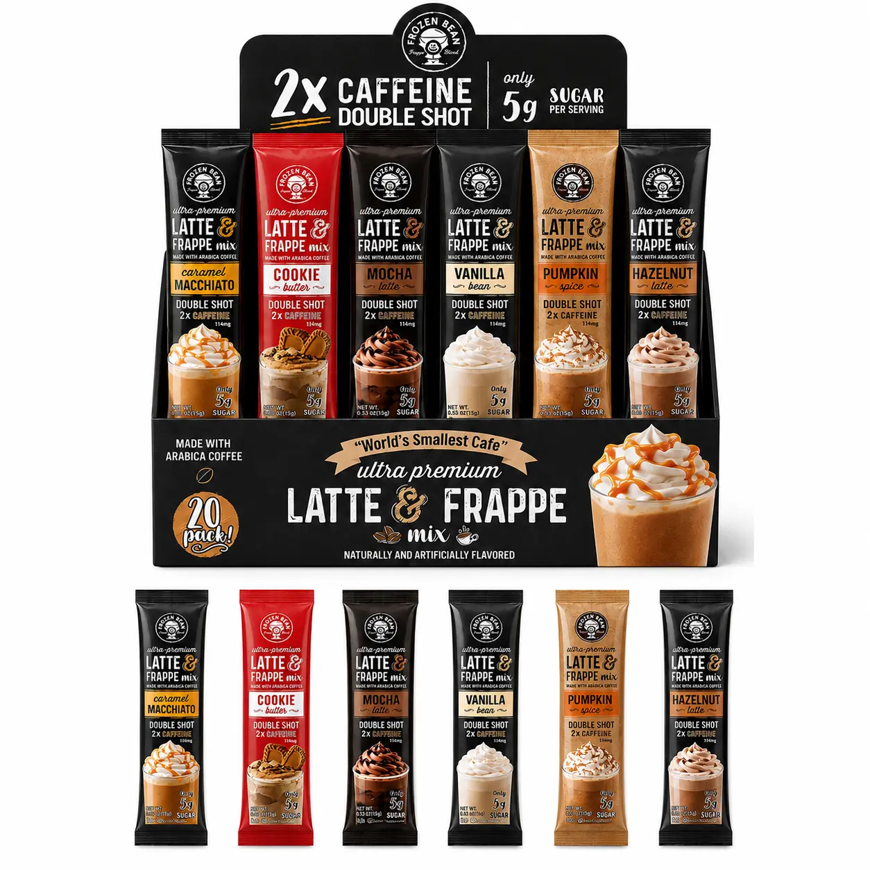 The Frozen Bean Frappe & Latte Instant Mix (20 Sticks)