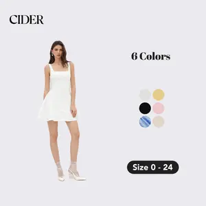 Cider Backless Bowknot Mini Dress – Floral Jacquard U-Neckline Party Dress for Women， Built-in Bra Friendly， Statement Piece for Date Night & Cocktail Events