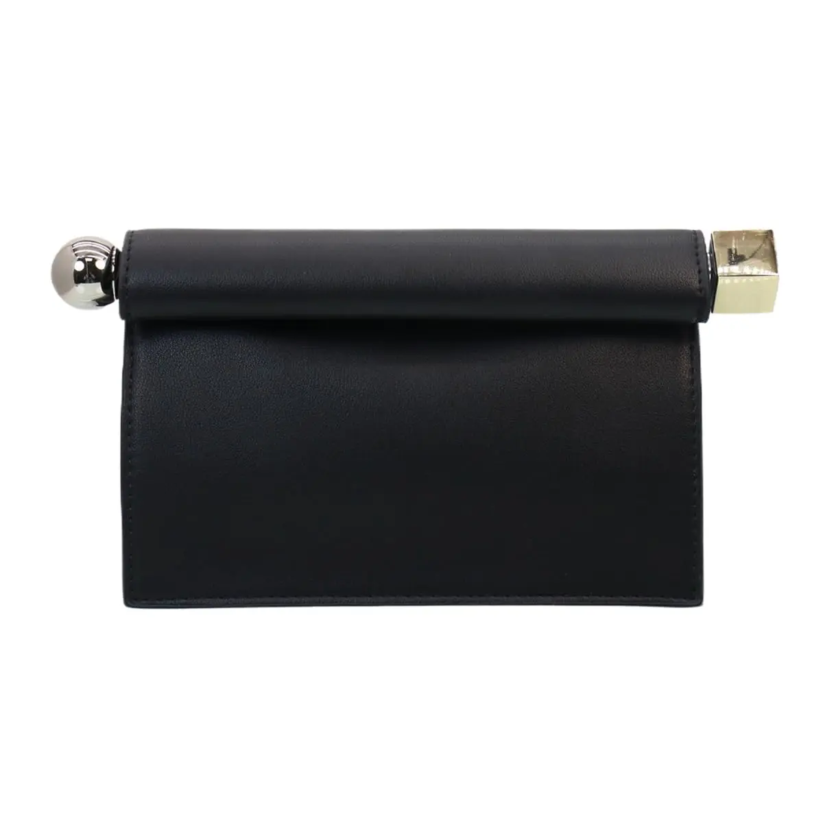 PSBIYUS PU Leather Evening Clutch for Women, Elegant Compact Folding Purse with Metal Accents & Detachable Chain, Crossbody for Wedding Prom, Elegant Clutch