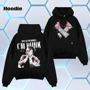 WWE 2026 - “BEST IN THE WORLD – CM PUNK” World Champion , Oversize Unisex Acid Wash Tee , WWE Legend Streetwear , Cotton , Graphic Tee T-Shirt Hoodie Sweatshirt Wash , Classic , Fan Gift Top Fabric Menswear Casual Wrestling Crew Neck