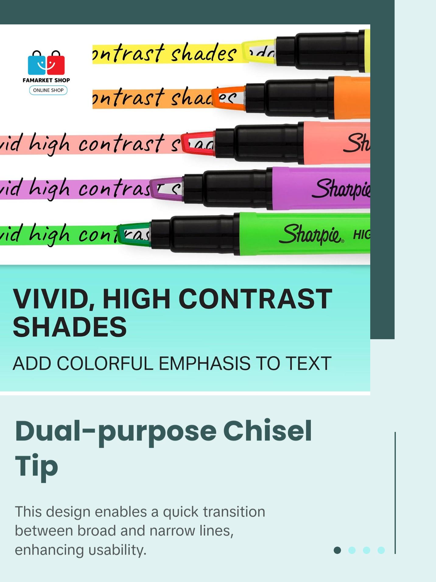 Clear View Highlighter Sticks, Chisel Tip, Assorted Fluorescent, 8 Count No Brand