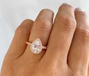 2.2 ctw Rose Gold Pear Engagement Ring